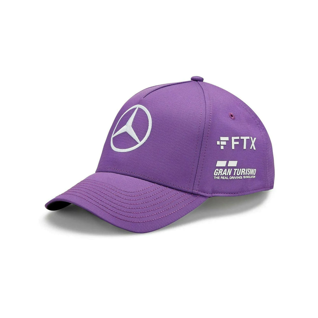 Mercedes Benz AMG Petronas F1 2022 Lewis Hamilton Baseball Hat- White/Black/Purple